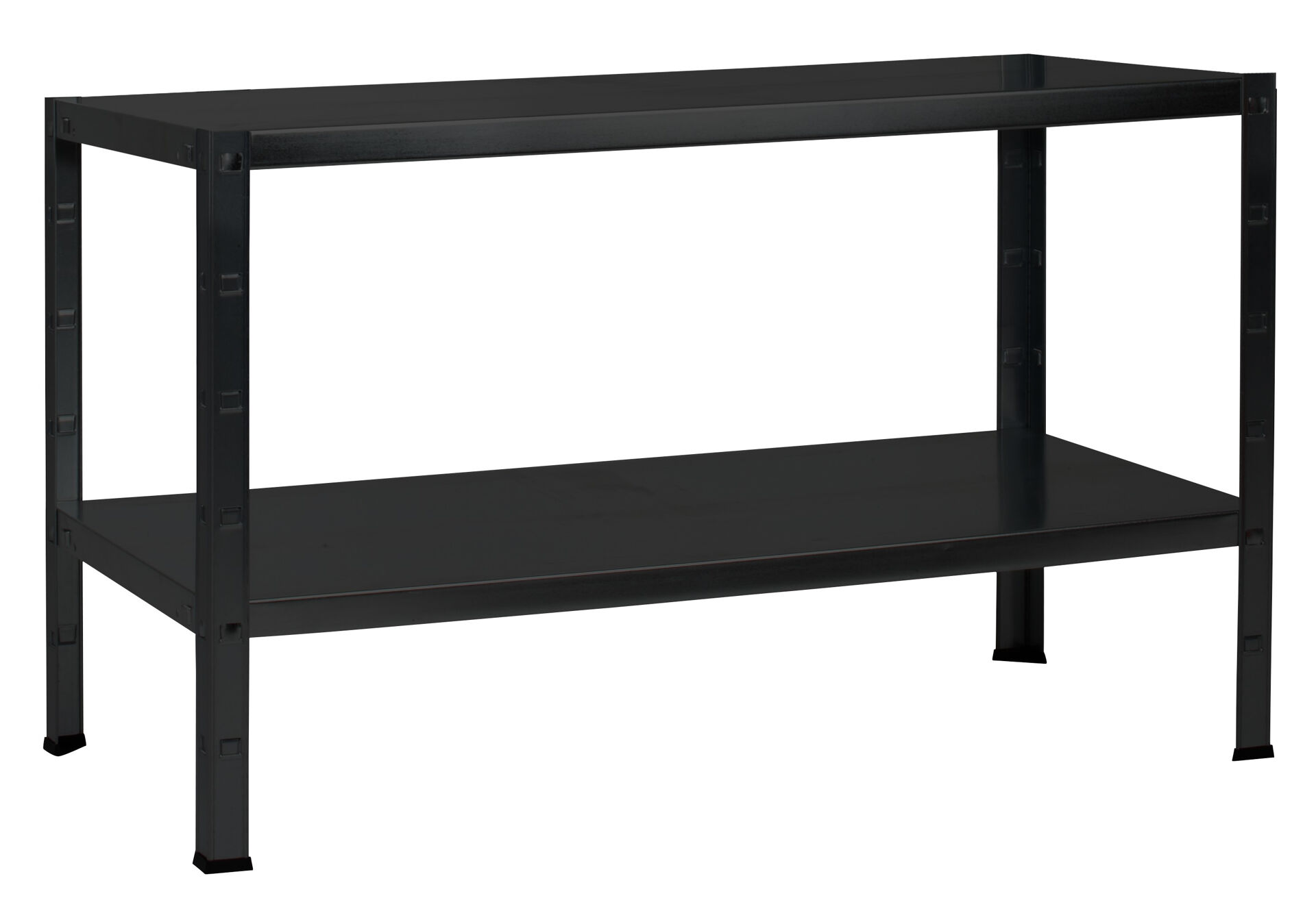 Steckregal 43x100x35 cm (HxBxT), 2 PowerMAX Fachböden, 65 Kg Tragkraft pro Boden, schwarz 