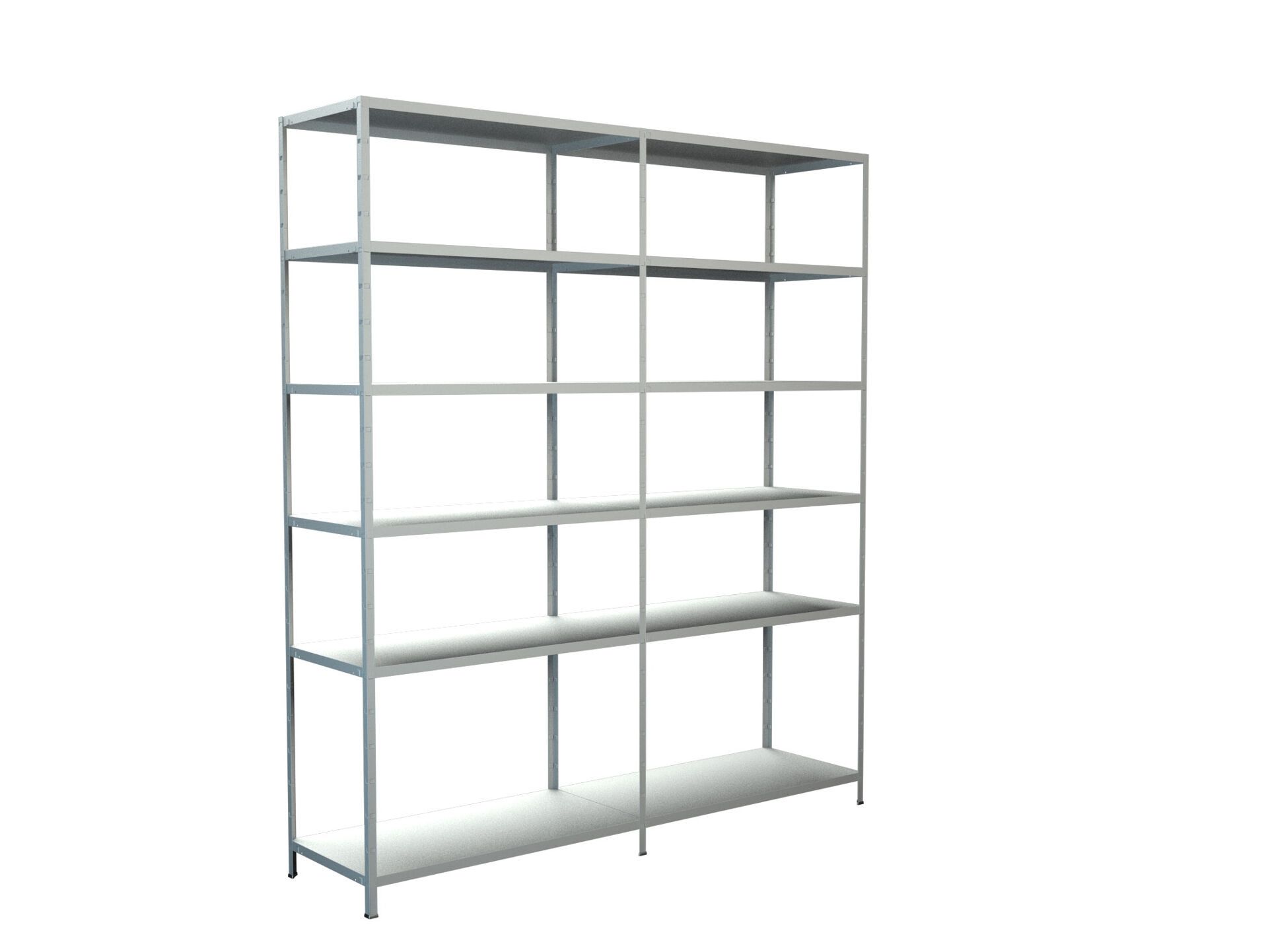 Steckregal Grund- und 1 Anbaufeld 230x200x50 cm (HxBxT), 12 PowerMAX Fachböden, 85 Kg Tragkraft, weiß