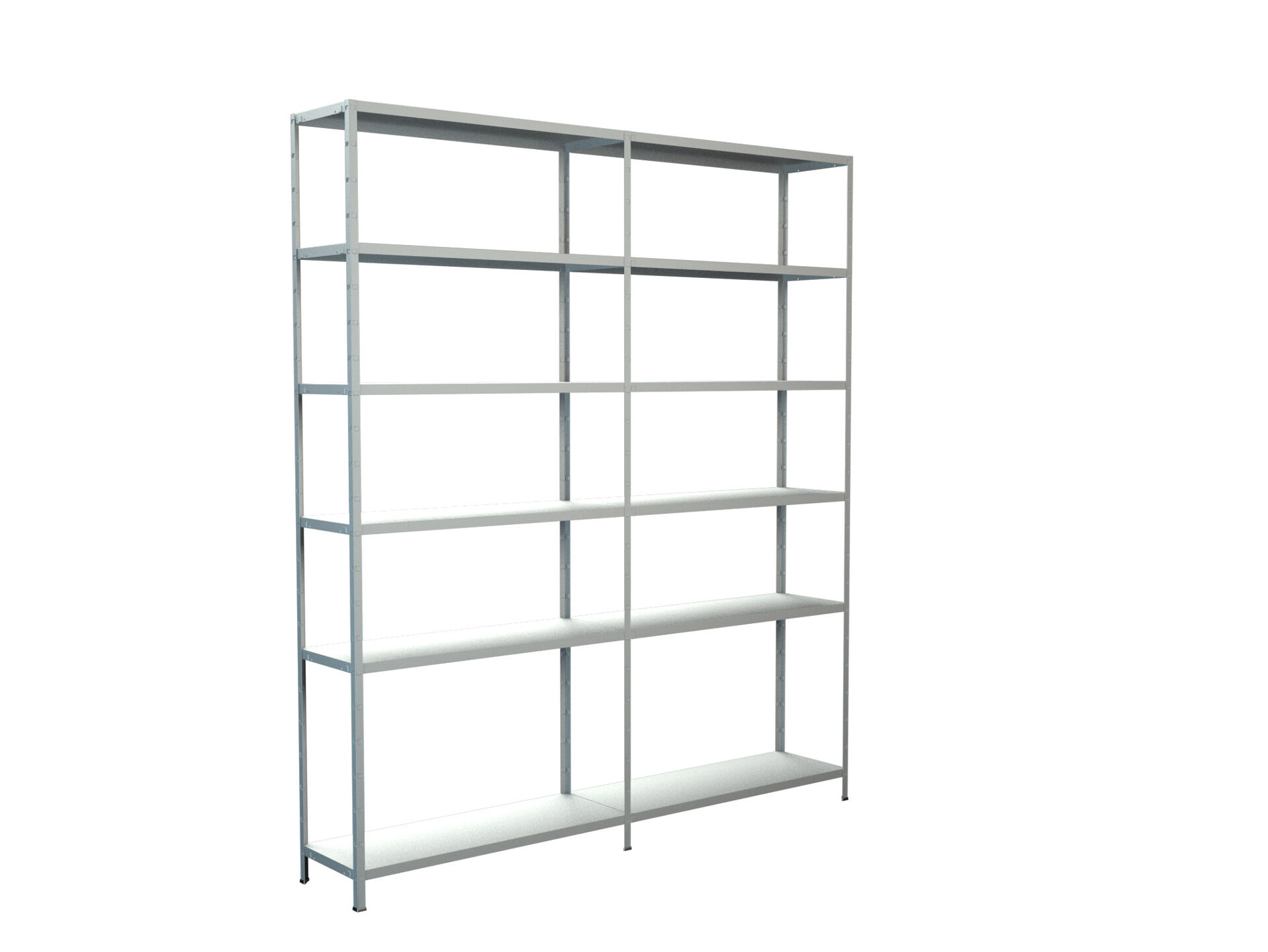 Steckregal Grund- und 1 Anbaufeld 230x200x35 cm (HxBxT), 12 PowerMAX Fachböden, 60 Kg Tragkraft, weiß