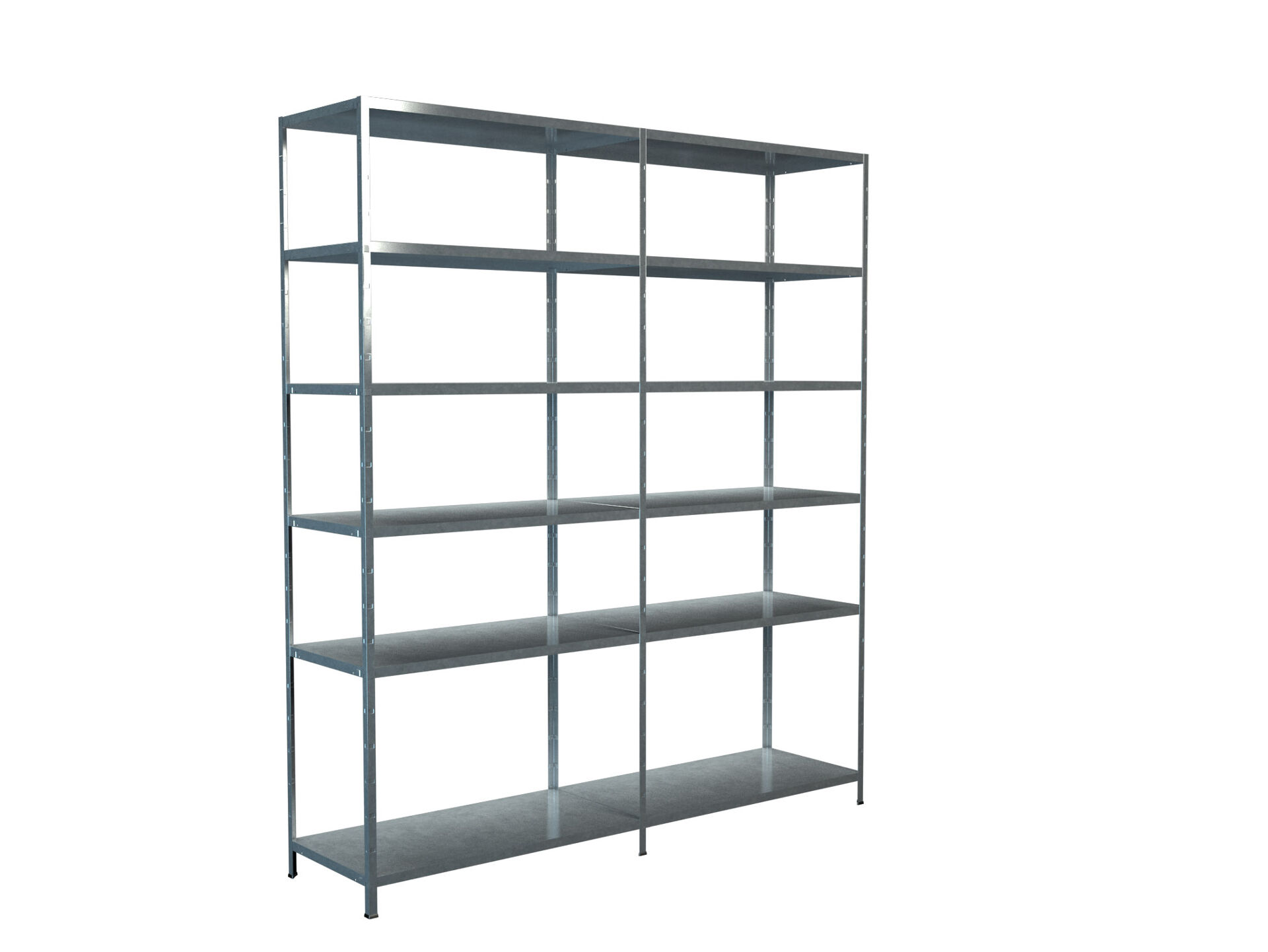 Steckregal Grund- und Anbaufeld 230x200x50 cm (HxBxT), 12 PowerMAX Fachböden, 60 Kg Tragkraft, verzinkt