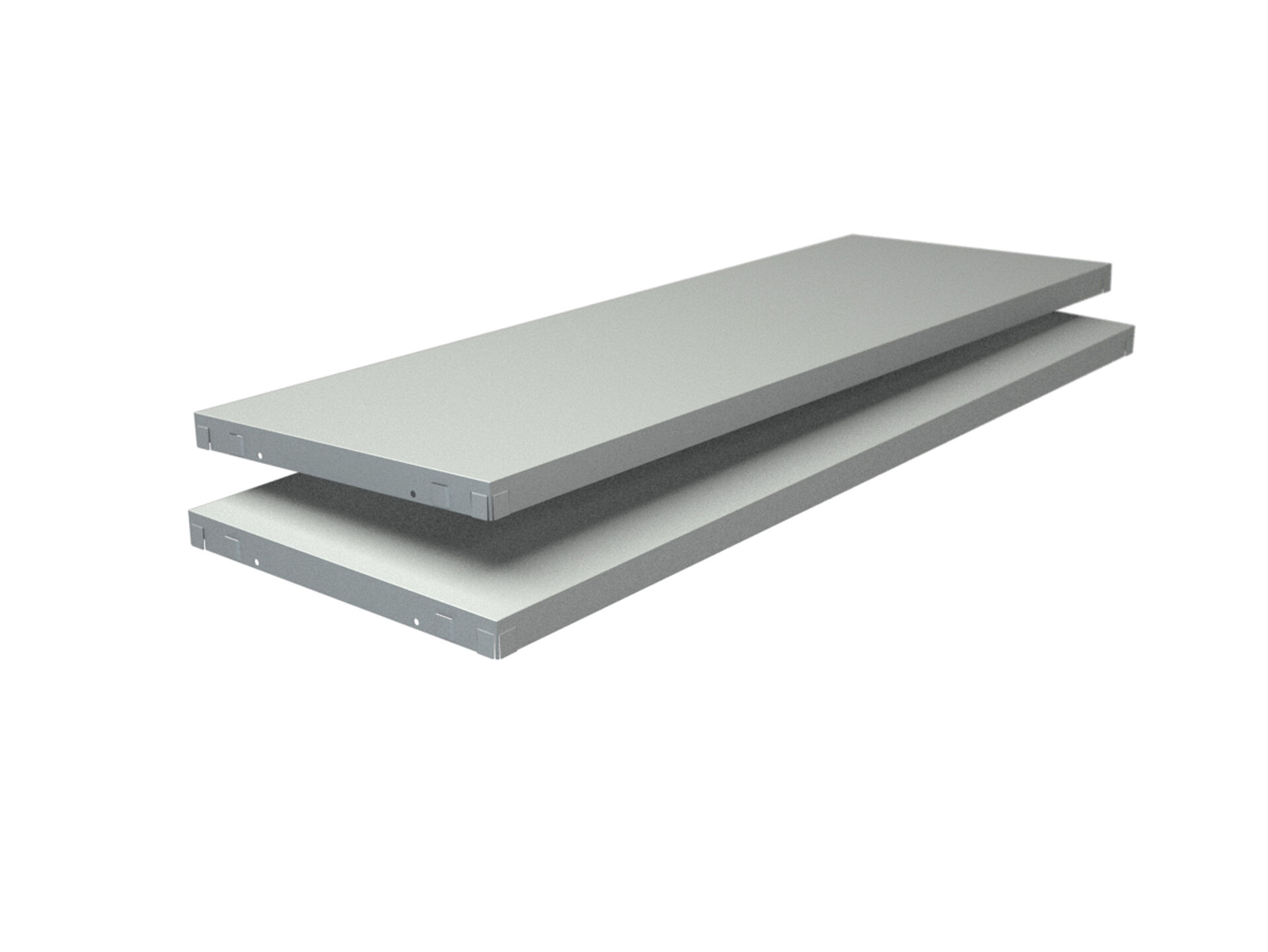 2 PowerMax Fachböden, Stecksystem, 100x35 cm (BxT), weiss