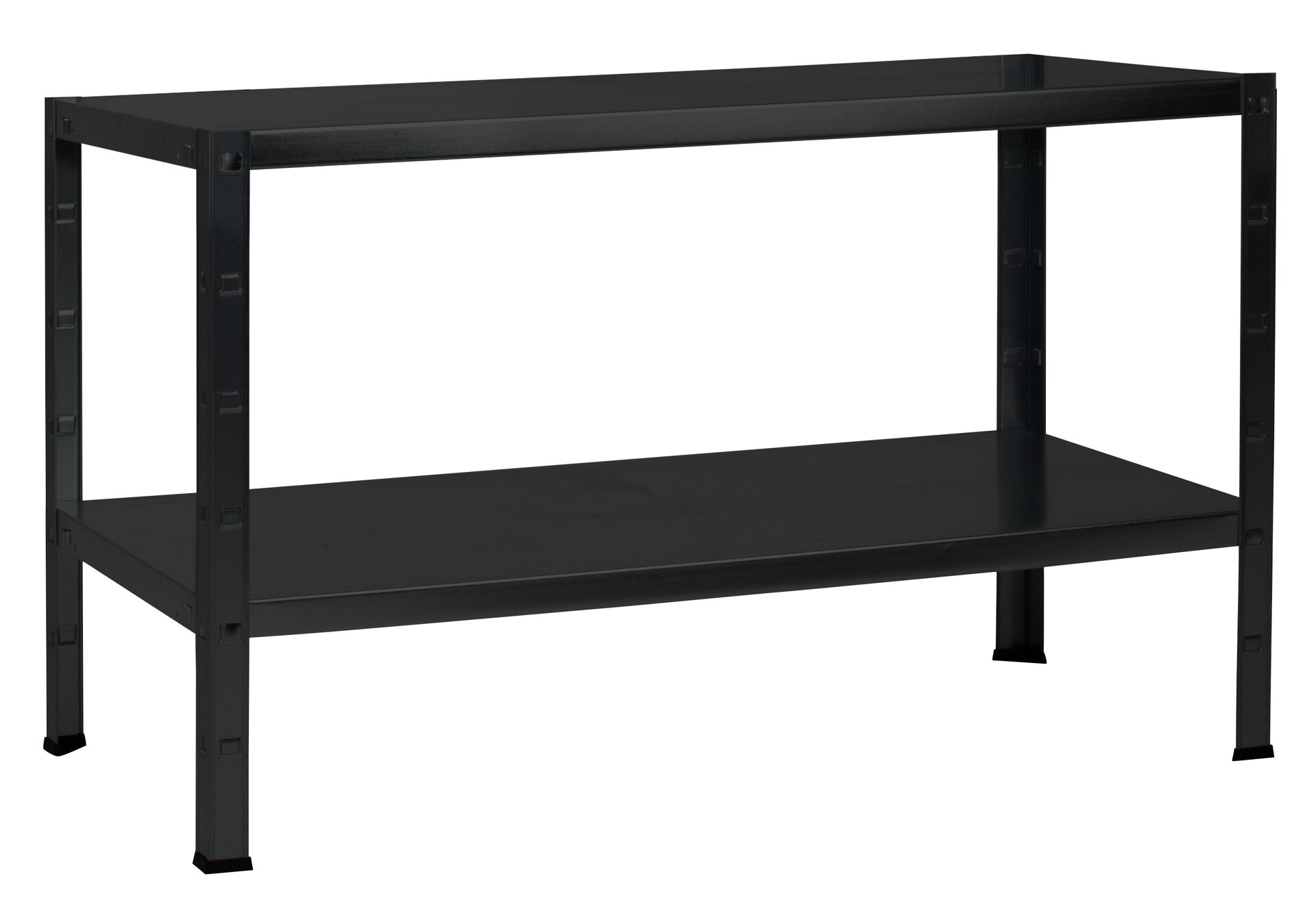 Steckregal 43x120x40 cm (HxBxT), 2 PowerMAX Fachböden, 65 Kg Tragkraft pro Boden, schwarz 