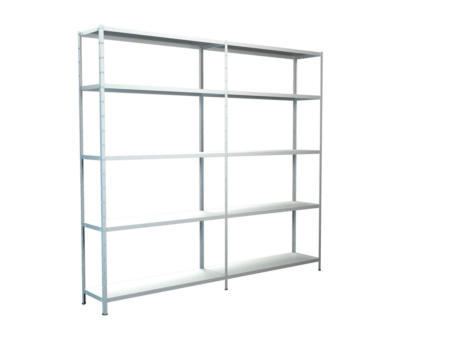 Steckregal Grund- und 1 Anbaufeld 200x180x50 cm (HxBxT), 10 PowerMAX Fachböden, 85 Kg Tragkraft, weiß