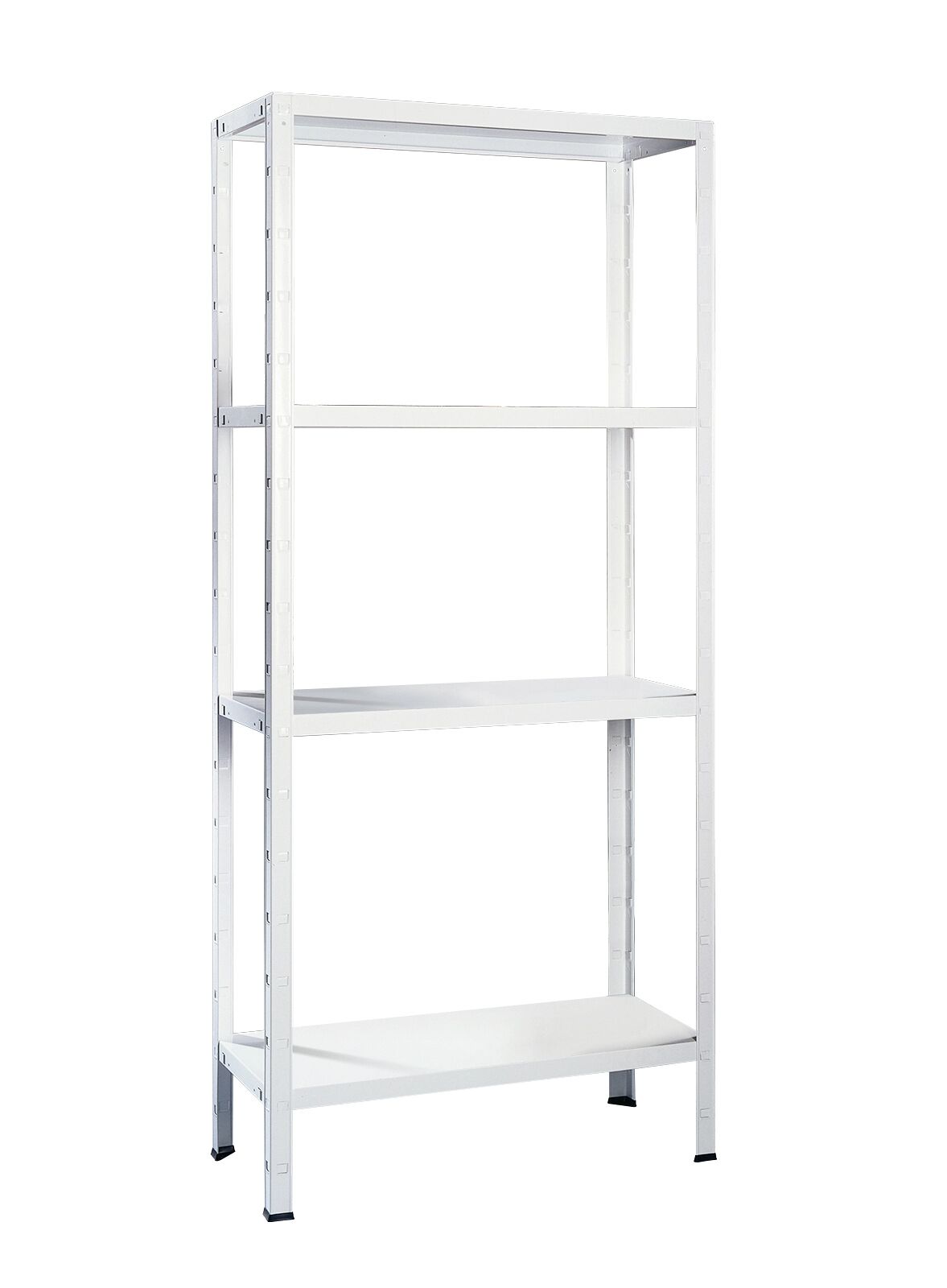 Steckregal 180x120x50 cm (HxBxT), 4 PowerMAX Fachböden, 85kg Tragkraft pro Boden, weiß