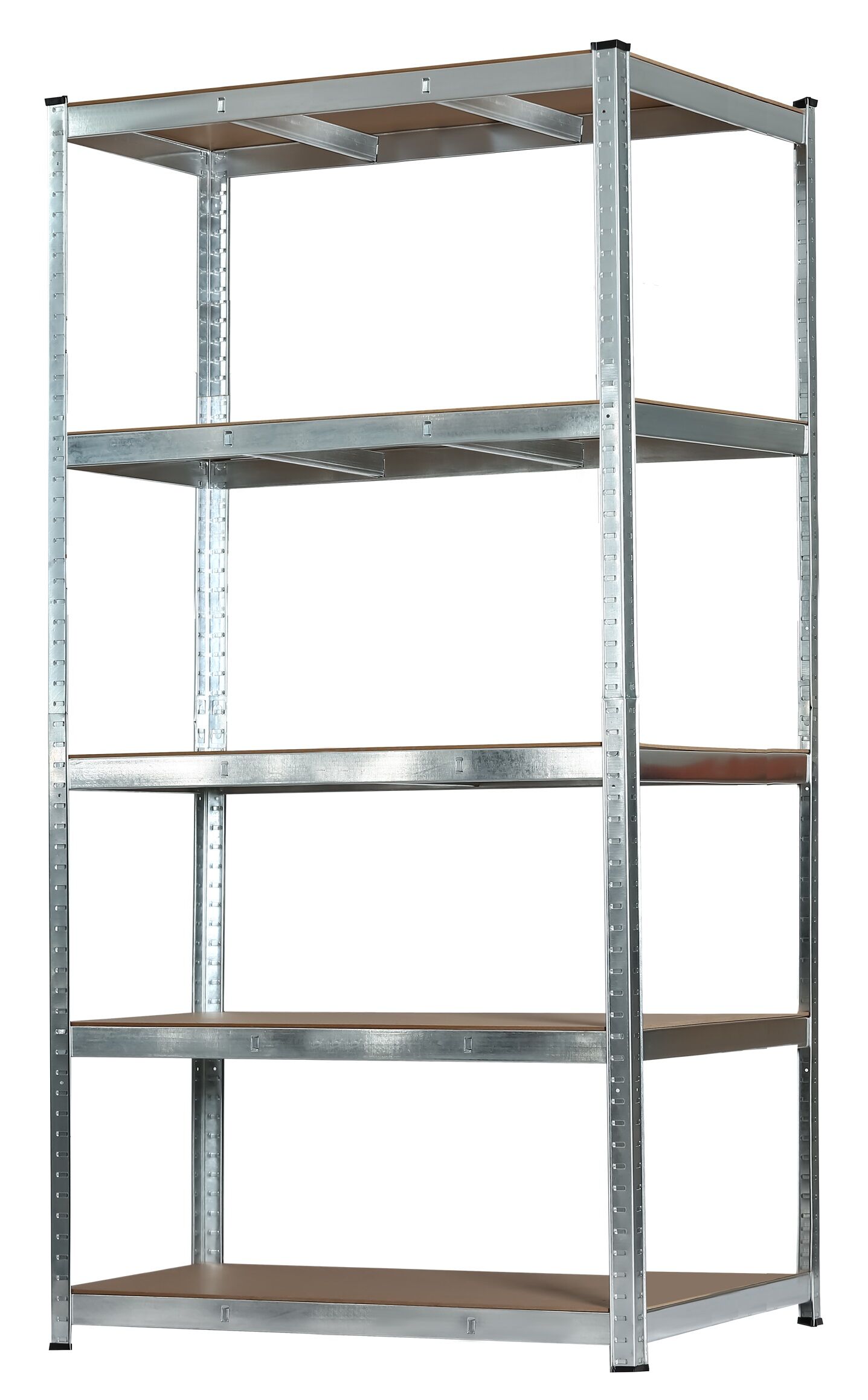 Schwerlastregal mit 5 MDF-Böden, 180x100x60 cm (HxBxT), 150 Kg Traglast pro Boden, verzinkt