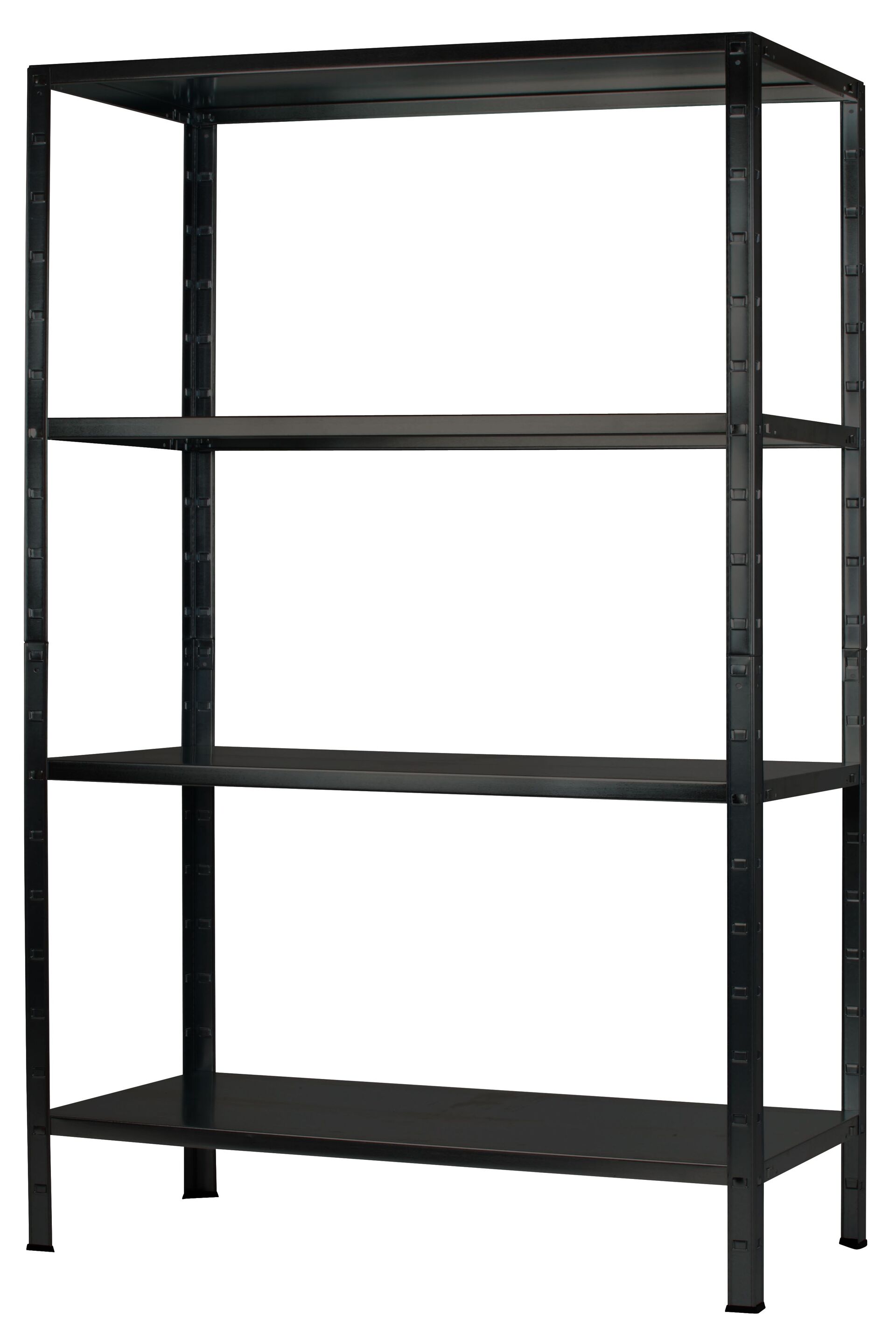 Steckregal 190x100x40 cm (HxBxT), 4 PowerMAX Fachböden, 65 Kg Tragkraft pro Boden, schwarz 