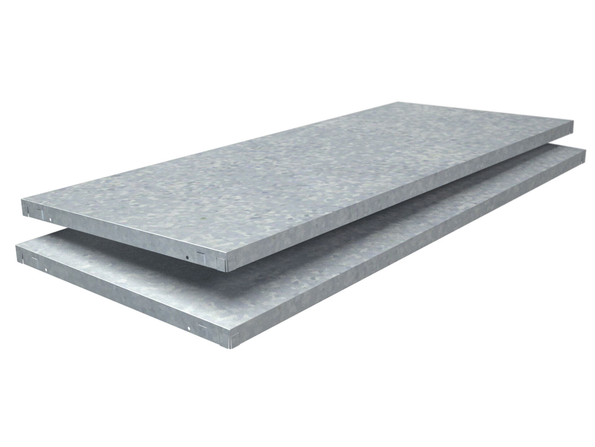 2 PowerMax Fachböden, Stecksystem, 120x50 cm (BxT), verzinkt