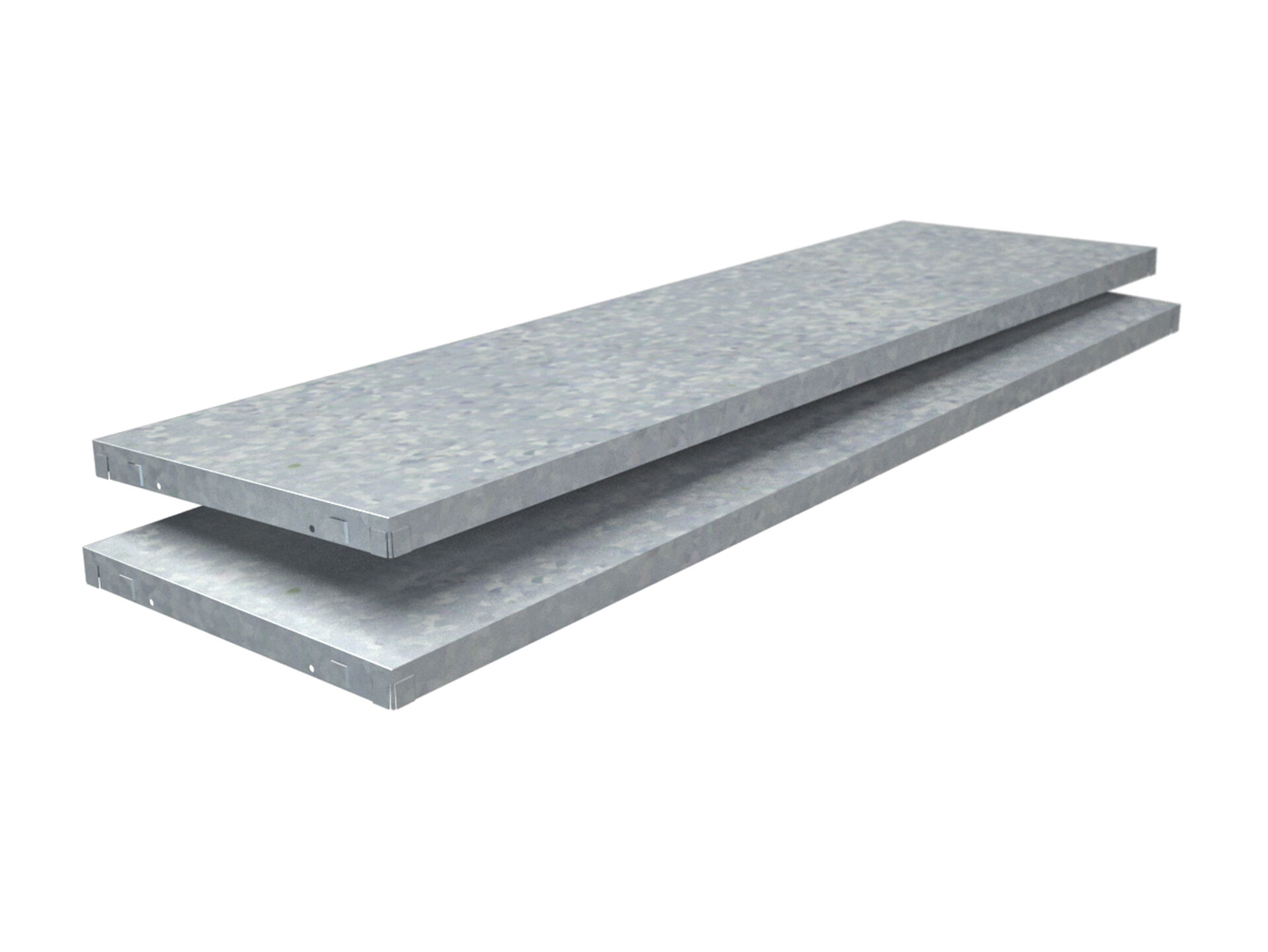 2 PowerMax Fachböden, Stecksystem, 120x35 cm (BxT), verzinkt