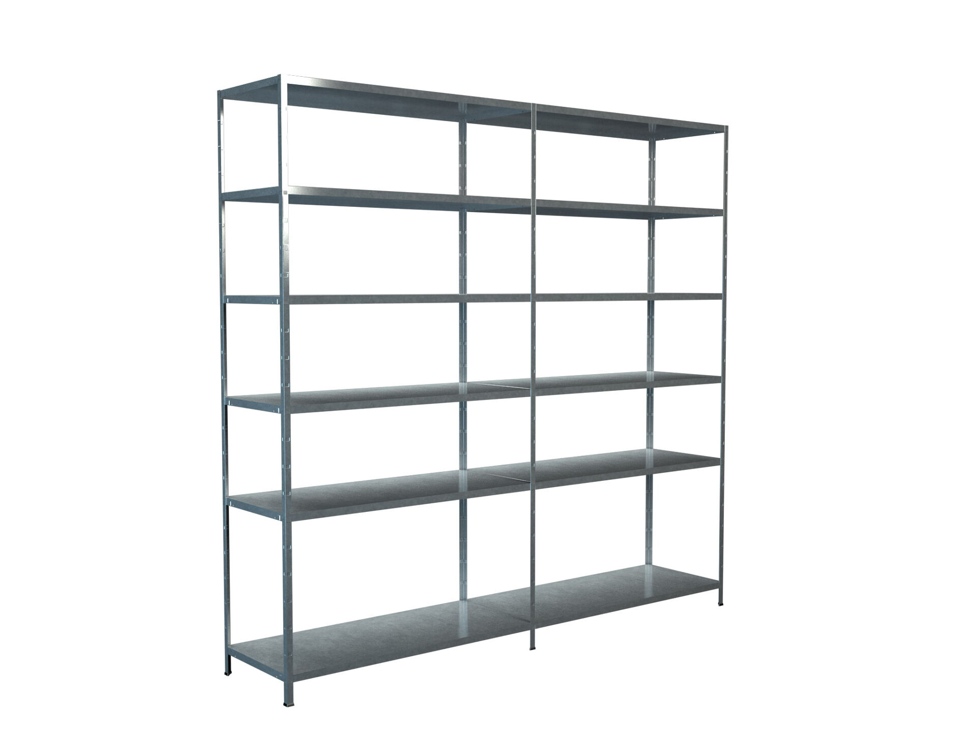 Steckregal Grund- und Anbaufeld 230x240x50 cm (HxBxT), 12 PowerMAX Fachböden, 60 Kg Tragkraft, verzinkt