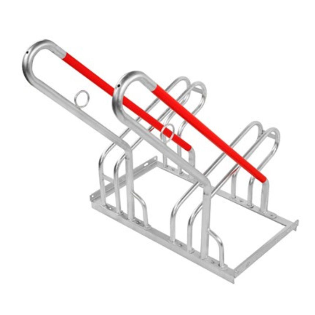 Fahrradparkständer E-Bike, für 2 Stellplätze, gummierter Rahmenschutz, modular, verzinkt