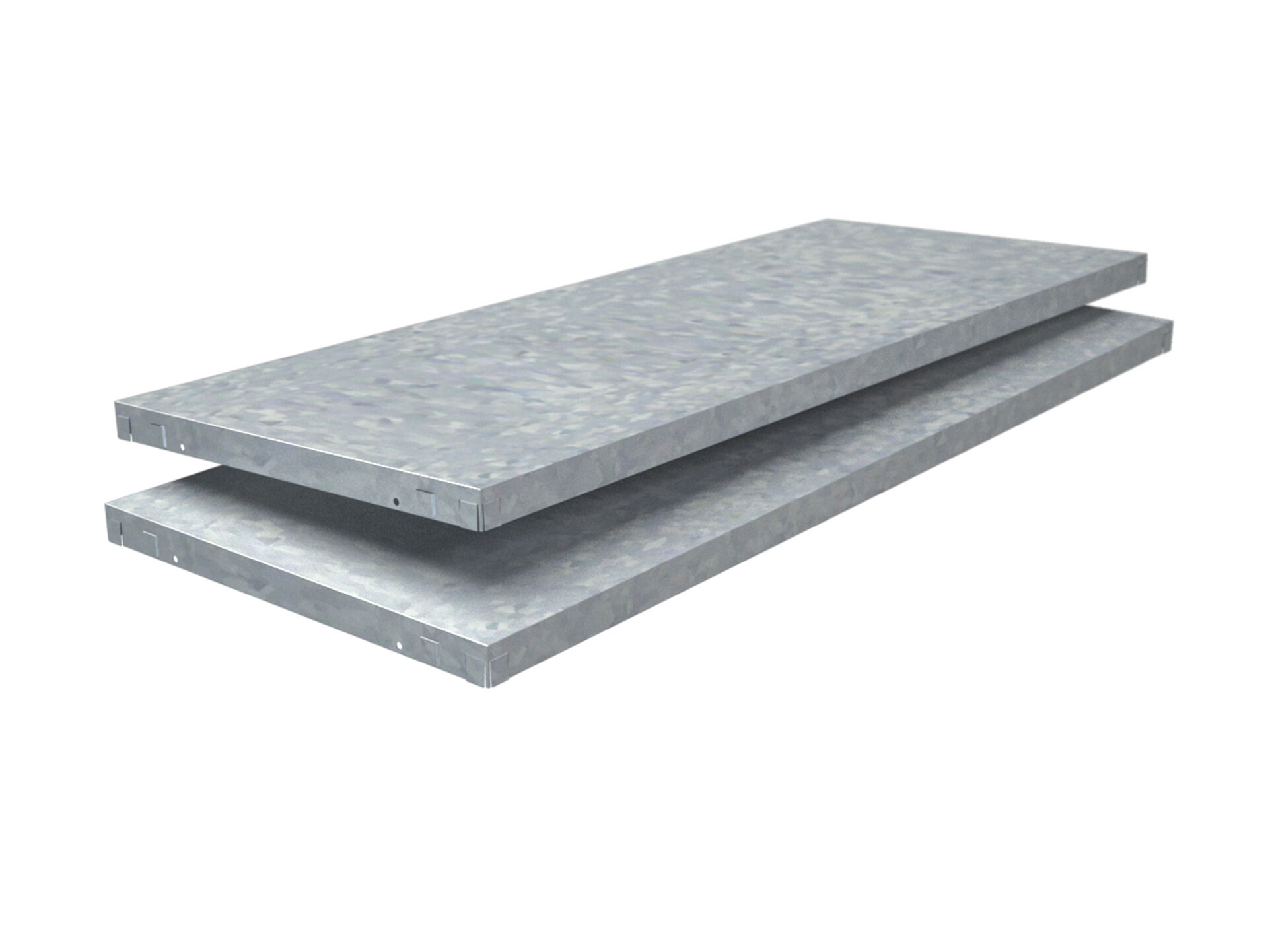 2 PowerMax Fachböden, Stecksystem, 100x40 cm (BxT), verzinkt