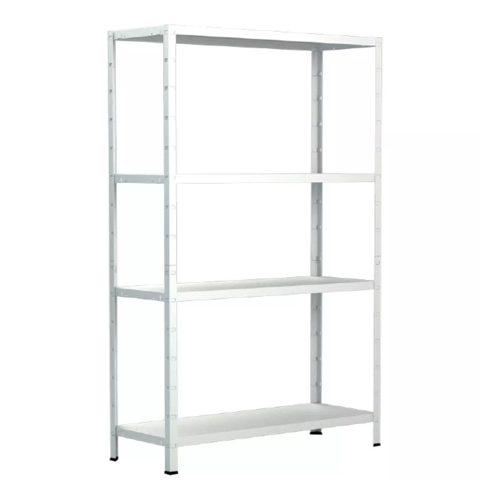 Steckregal 137x75x30 cm (HxBxT), 4 PowerMAX Fachböden, 50 Kg Tragkraft pro Boden, weiß